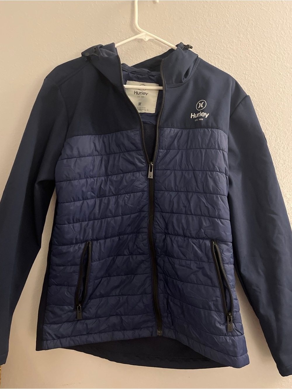 Hurley Navy Quilted Windbreaker Jacket